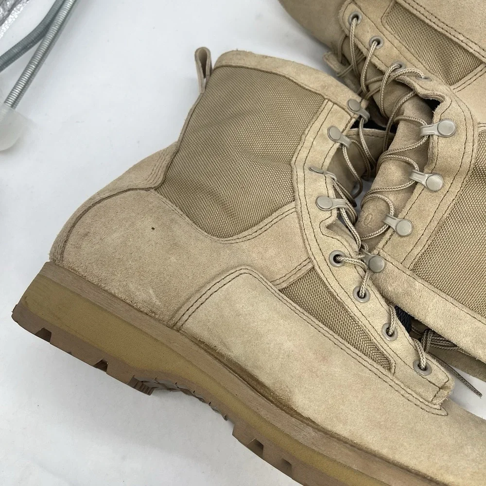 Wellco Hot Weather Desert Combat Boots Mens 11.5 Beige Lace Up Outdoor Suede